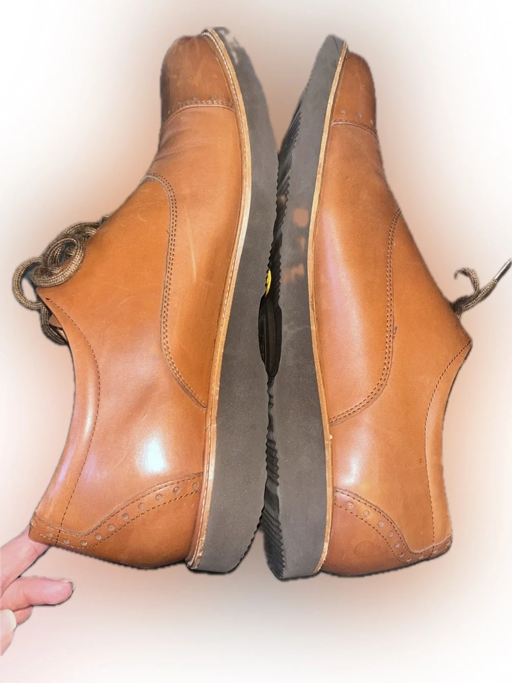 Samuel Hubbard Market Cap Whiskey Tan Leather Oxford Brogue Shoes Vibram 14
